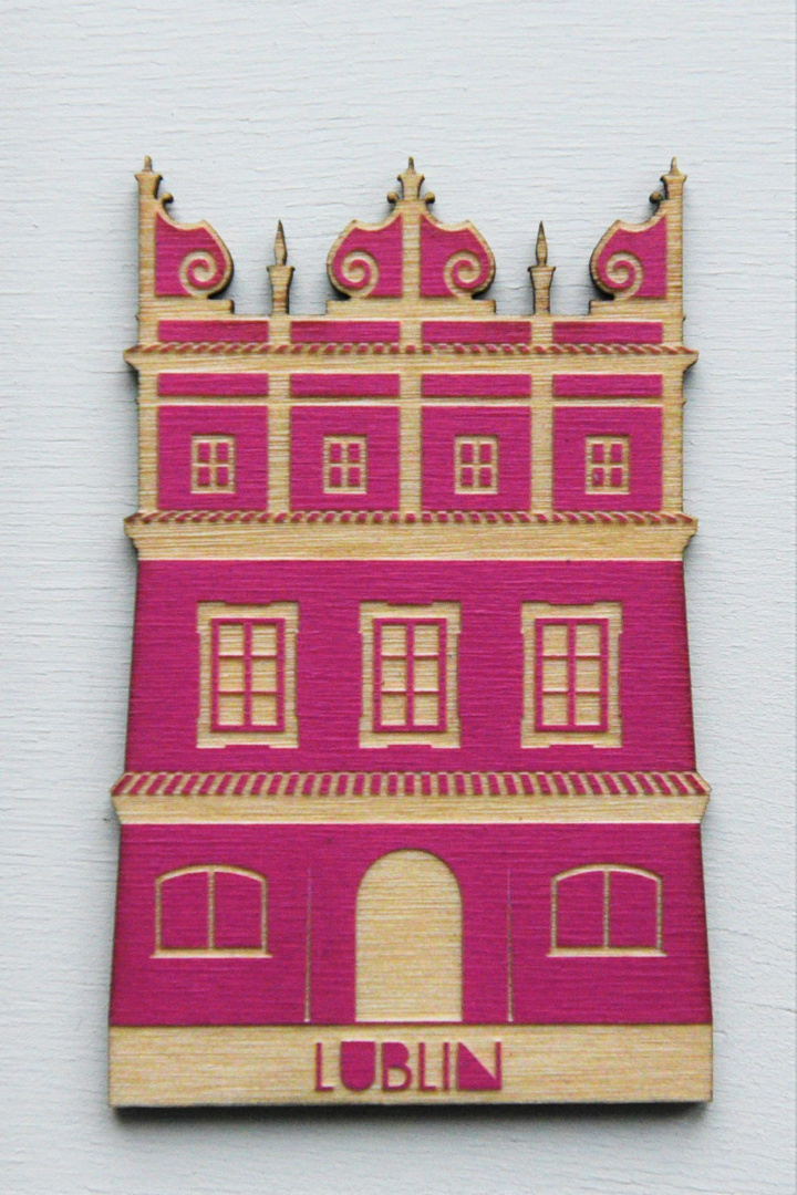 Magnes Kamienica Rynek 6 - różowa Magnes Kamienica Rynek 6 - różowa