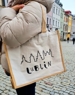 Torba bawełniana z jutowym obszyciem