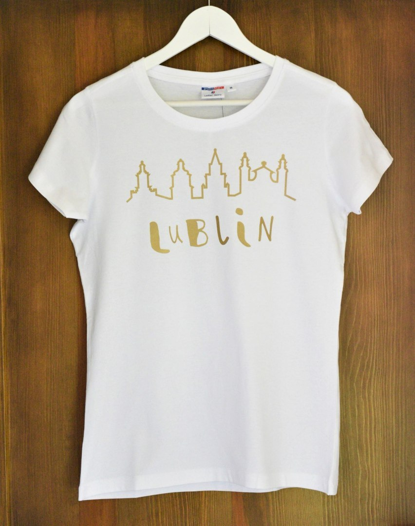 t-shirt damski biały - złota panorama t-shirt damski biały - złota panorama